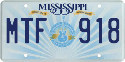 MS license plate MTF918
