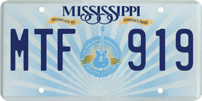 MS license plate MTF919