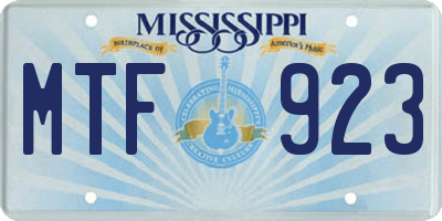 MS license plate MTF923