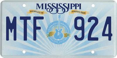 MS license plate MTF924