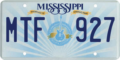 MS license plate MTF927