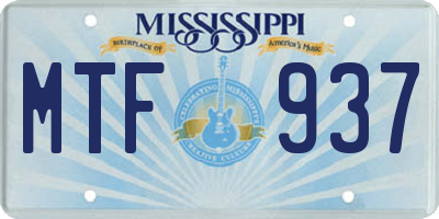 MS license plate MTF937