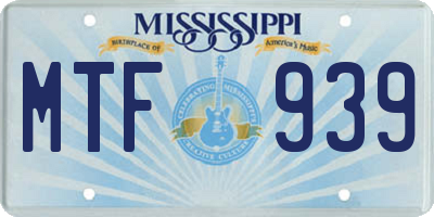 MS license plate MTF939