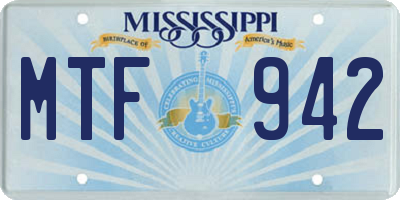 MS license plate MTF942