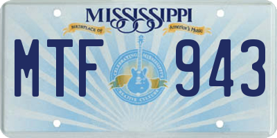 MS license plate MTF943