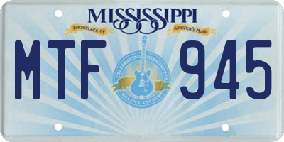 MS license plate MTF945