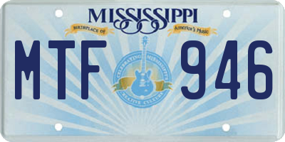 MS license plate MTF946