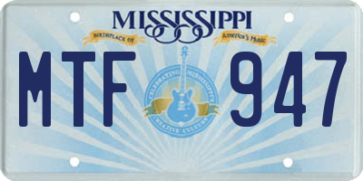 MS license plate MTF947