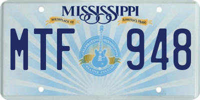 MS license plate MTF948