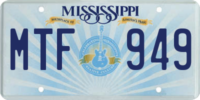 MS license plate MTF949