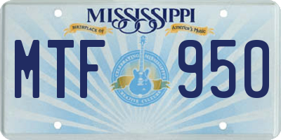 MS license plate MTF950