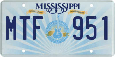MS license plate MTF951