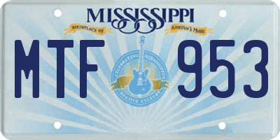 MS license plate MTF953