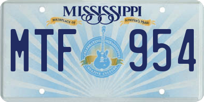 MS license plate MTF954