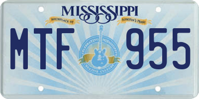 MS license plate MTF955