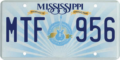 MS license plate MTF956