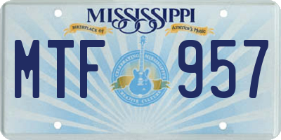 MS license plate MTF957
