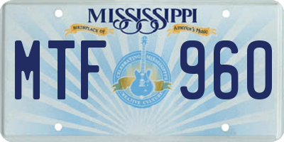 MS license plate MTF960