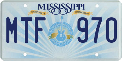 MS license plate MTF970