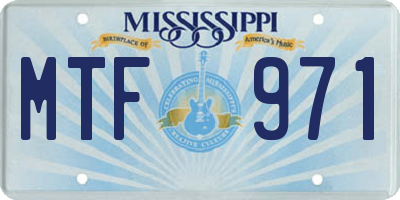 MS license plate MTF971