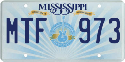 MS license plate MTF973