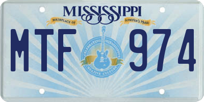 MS license plate MTF974