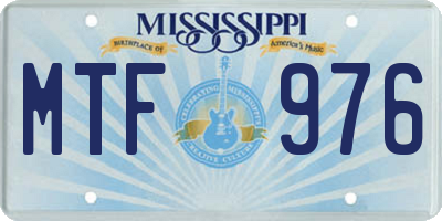 MS license plate MTF976