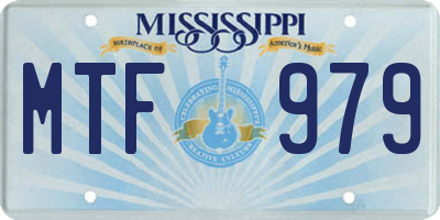 MS license plate MTF979
