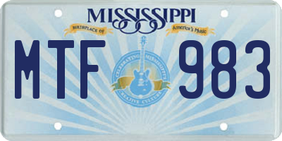 MS license plate MTF983