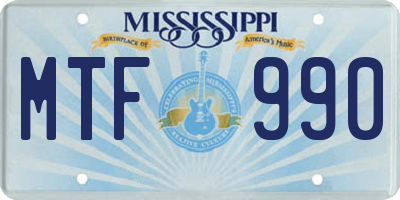 MS license plate MTF990