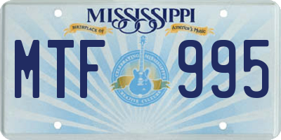 MS license plate MTF995