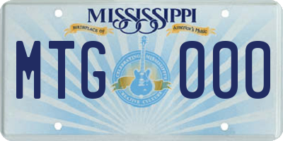 MS license plate MTG000