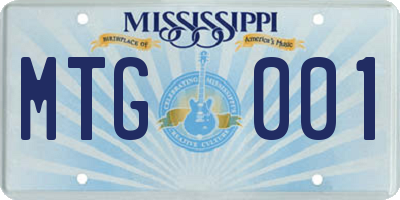 MS license plate MTG001