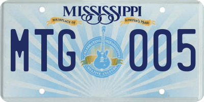 MS license plate MTG005