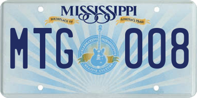 MS license plate MTG008
