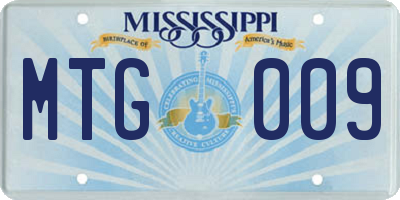 MS license plate MTG009