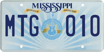 MS license plate MTG010