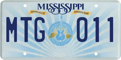 MS license plate MTG011