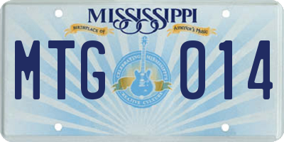 MS license plate MTG014