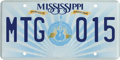 MS license plate MTG015