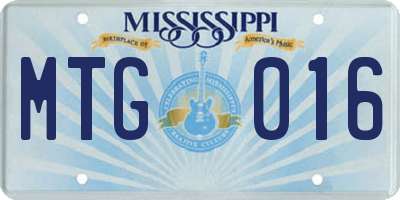 MS license plate MTG016