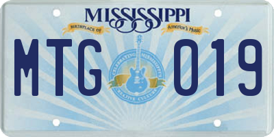 MS license plate MTG019
