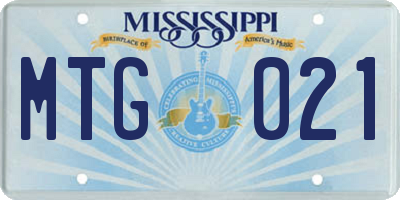 MS license plate MTG021