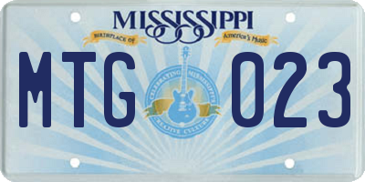 MS license plate MTG023