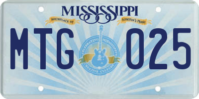 MS license plate MTG025