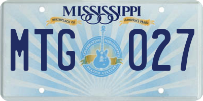 MS license plate MTG027