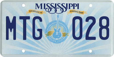 MS license plate MTG028