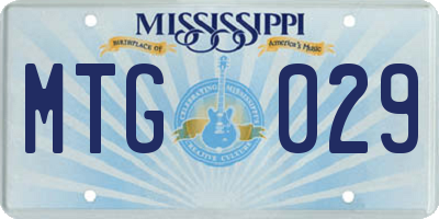 MS license plate MTG029