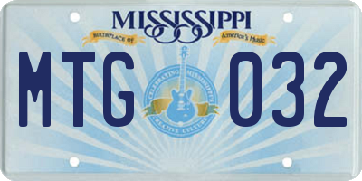 MS license plate MTG032