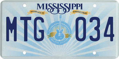 MS license plate MTG034